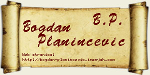 Bogdan Planinčević vizit kartica
